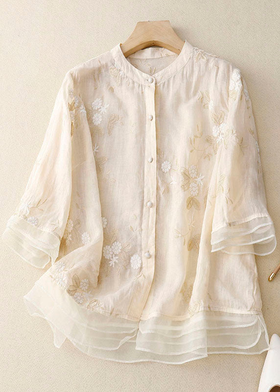 Ava™ | Embroidered Summer Button-Up Top