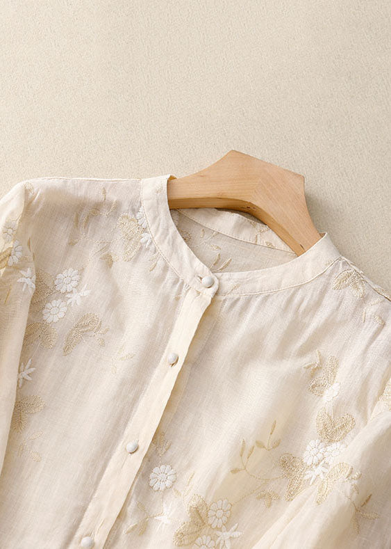 Ava™ | Embroidered Summer Button-Up Top