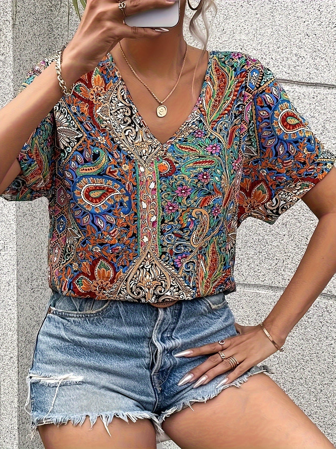 Shay™ | Breezy V-Neck Summer Blouse