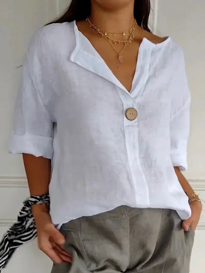 Alliah™ | Simple Chic V-Neck Blouse